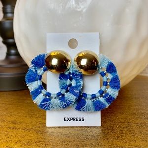 3 for $20| Express | Jewelry | Blue Tassel Hoops